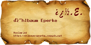 Öhlbaum Eperke névjegykártya